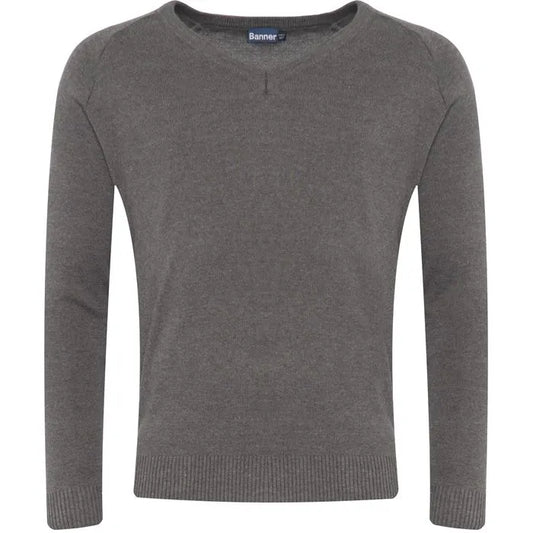 Grey V-Neck Jumper (50/50)