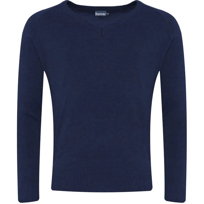 Navy V-Neck Jumper (50/50)