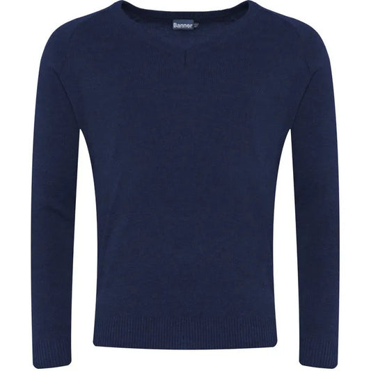 Navy V-Neck Jumper (50/50)